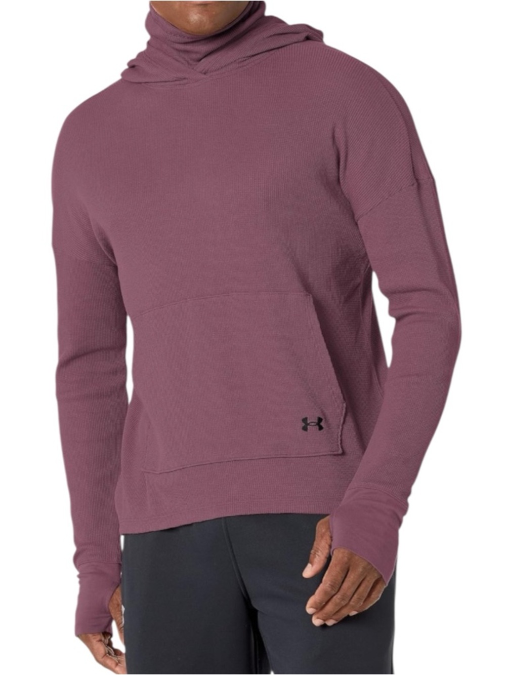 Under Armour Women's Waffle Funnel Hoodie Plum Medium Loose